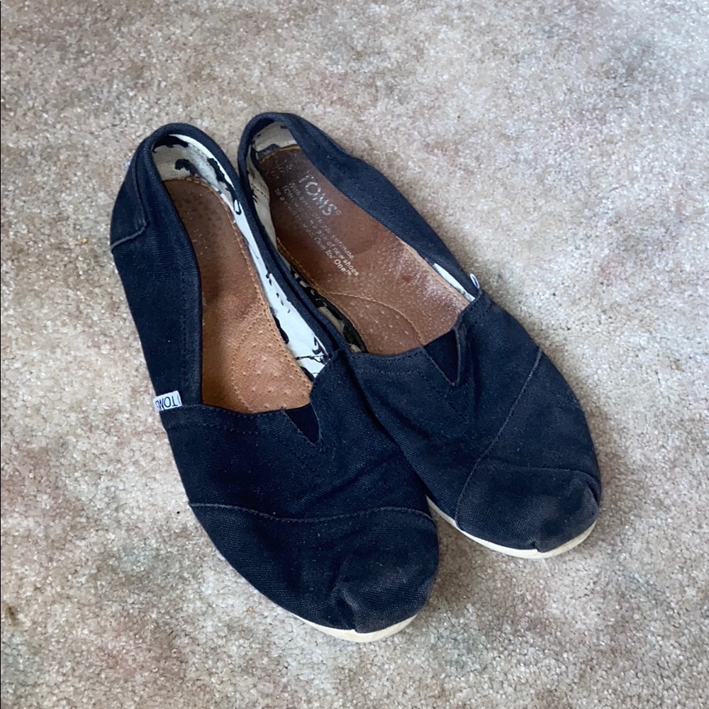 TOMS Classic Black Canvas Slip-Ons
